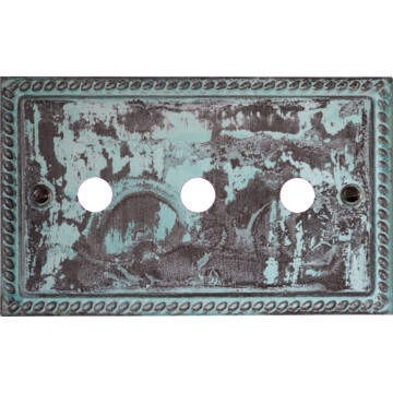 Georgian Verdigris Toggle Grid Plate (3 Gang)