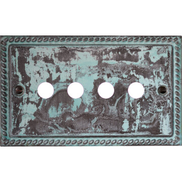 Georgian Verdigris Toggle Grid Plate (4 Gang)