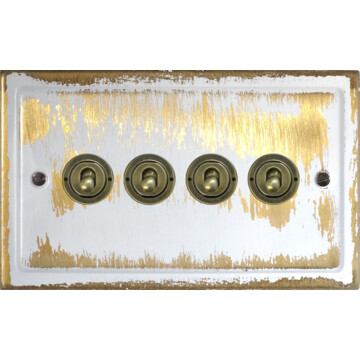 trimline dover bronze toggle switch (4 gang/antique brass toggle) front fc0825