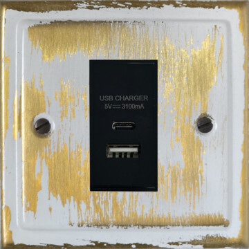 trimline dover bronze usb charger (usb a and usb c) (1 gang) front fc0825