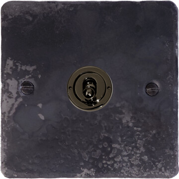 flat rustic toggle switch (1 gang/brushed steel toggle) front fc0825