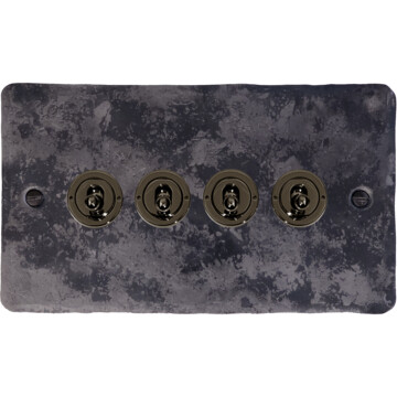 flat rustic toggle switch (4 gang/brushed steel toggle) front fc0825