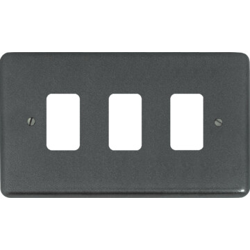 contour pewter grid plate (3 gang) front fc0825