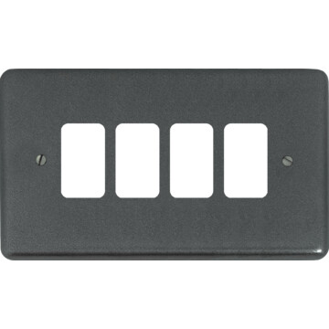 contour pewter grid plate (4 gang) front fc0825