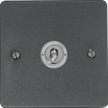 flat pewter intermediate toggle switch (1 gang) front fc0825