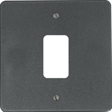 flat pewter grid plate (1 gang) front fc0825
