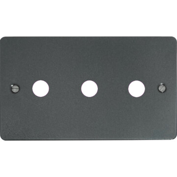 flat pewter toggle grid plate (3 gang) front fc0825