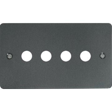flat pewter toggle grid plate (4 gang) front fc0825