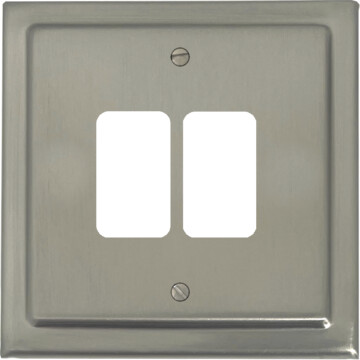 satin nickel grid plate (2 gang) front fc0825