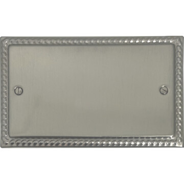 georgian satin nickel double blank plate front fc0825