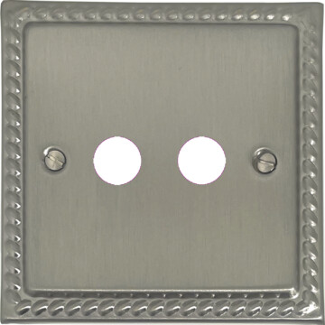 georgian satin nickel toggle grid plate (2 gang) front fc0825