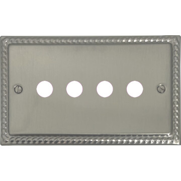 georgian satin nickel toggle grid plate (4 gang) front fc0825