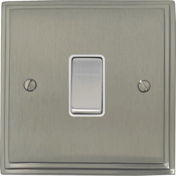 victorian satin nickel switch (1 gang/white insert/steel switch) front fc0825