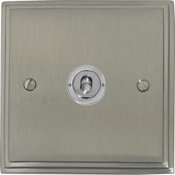 victorian satin nickel toggle plate (1 gang/brushed steel toggle) front fc0825