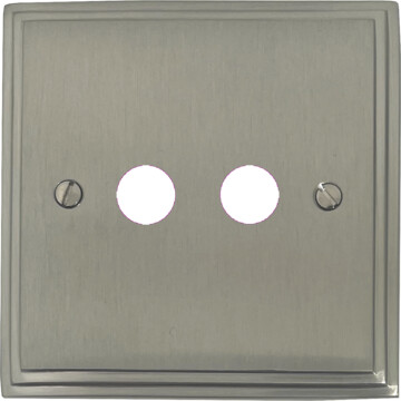 victorian satin nickel toggle grid plate (2 gang) front fc0825