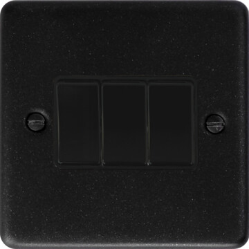 contour graphite light switch (3 gang/black plastic switch) front fc0825