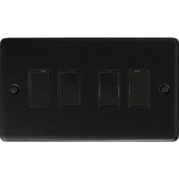 contour graphite light switch (4 gang/black plastic switch) front fc0825