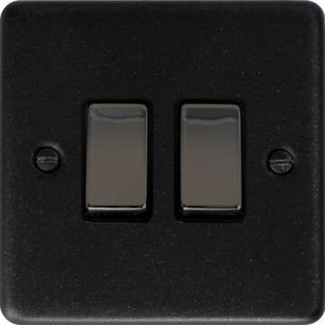 contour graphite light switch (2 gang/black nickel switch) front fc0825