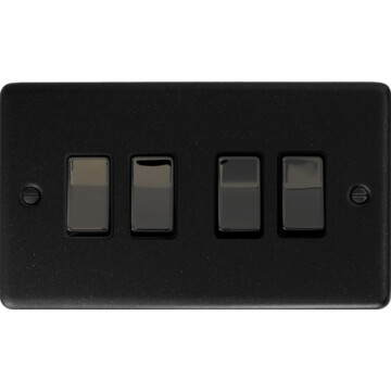 contour graphite light switch (4 gang/black nickel switch) front fc0825