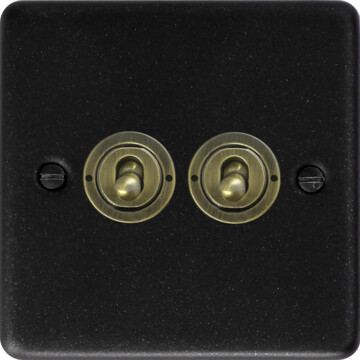 contour graphite toggle switch (2 gang) front fc0825