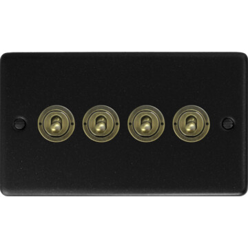 contour graphite toggle switch (4 gang) front fc0825
