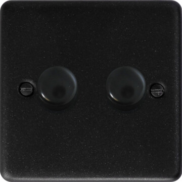 contour graphite led dimmer (2 gang) front fc0825