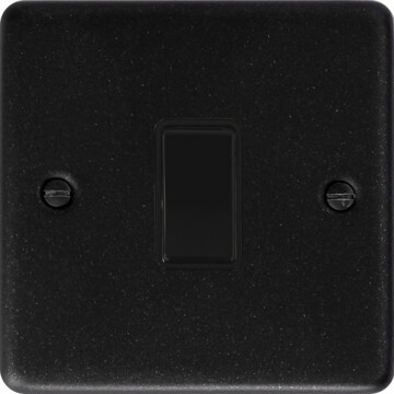 contour graphite intermediate light switch (1 gang/black plastic switch) front fc0825