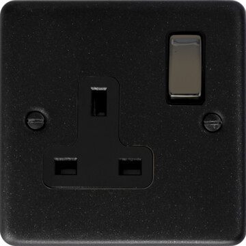 contour graphite single socket (black nickel switch) front fc0825