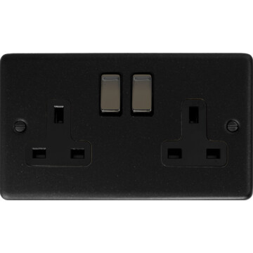 contour graphite double socket (black nickel switches) front fc0825