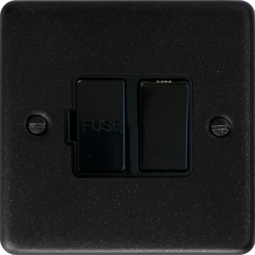 contour graphite switched fused spur (black plastic switch) front fc0825
