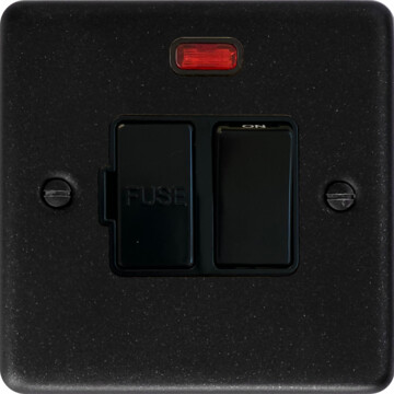 contour graphite switched fused spur with neon (black plastic switch) front fc0825