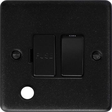 contour graphite switched fused spur with flex outlet (black plastic switch) front fc0825