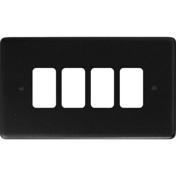 contour graphite grid plate (4 gang) front fc0825