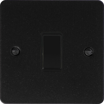flat graphite light switch (1 gang/black switch) front fc0825