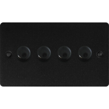 flat graphite led dimmer (4 gang) front fc0825