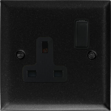 spectrum graphite single socket (black switch) front fc0825