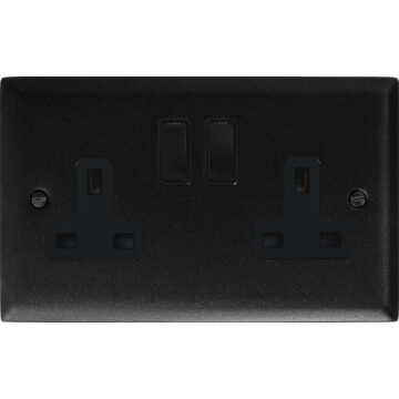 spectrum graphite double socket (black switches) front fc0825