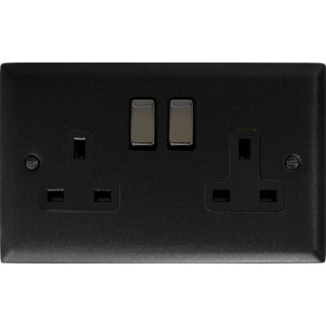 spectrum graphite double socket (black nickel switches) front fc0825