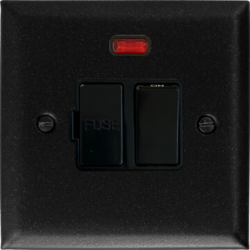 spectrum graphite switched fused spur with neon (black switch) front fc0825