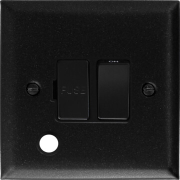 spectrum graphite switched fused spur with flex outlet (black switch) front fc0825