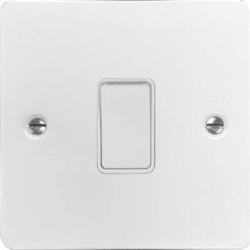 flat white light switch (1 gang) front fc0825