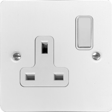 flat white socket (single socket) front fc0825