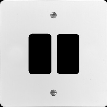 Flat White 2 Gang Grid Plate