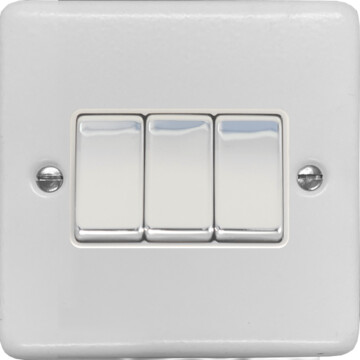 contour white light switch (3 gang/metal switch) front fc0825