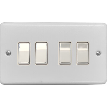 contour white light switch (4 gang/metal switch) front fc0825