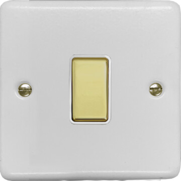 contour white light switch (1 gang/polished brass switch) front fc0825