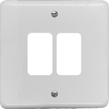 contour white grid plate (2 gang) front fc0825