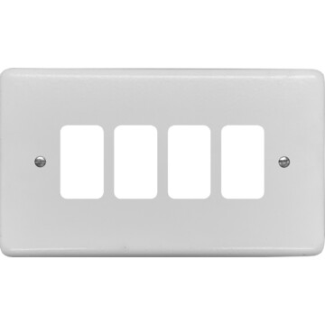 contour white grid plate (4 gang) front fc0825