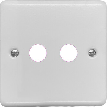 contour flat white toggle grid plate (2 gang) front fc0825