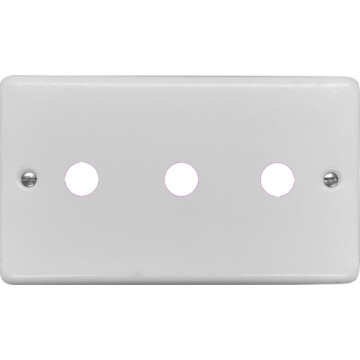 contour flat white toggle grid plate (3 gang) front fc0825